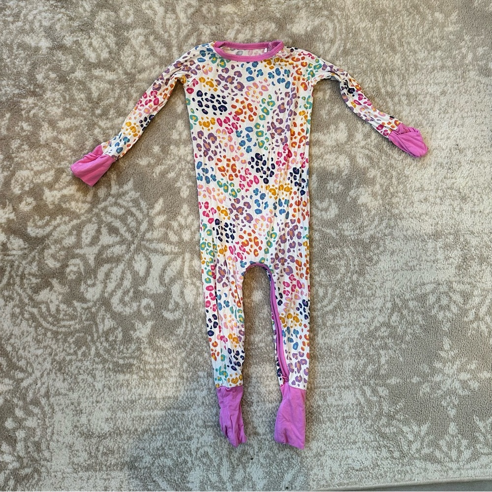 Little Sleepies Multicolor Leopard Kids Footie